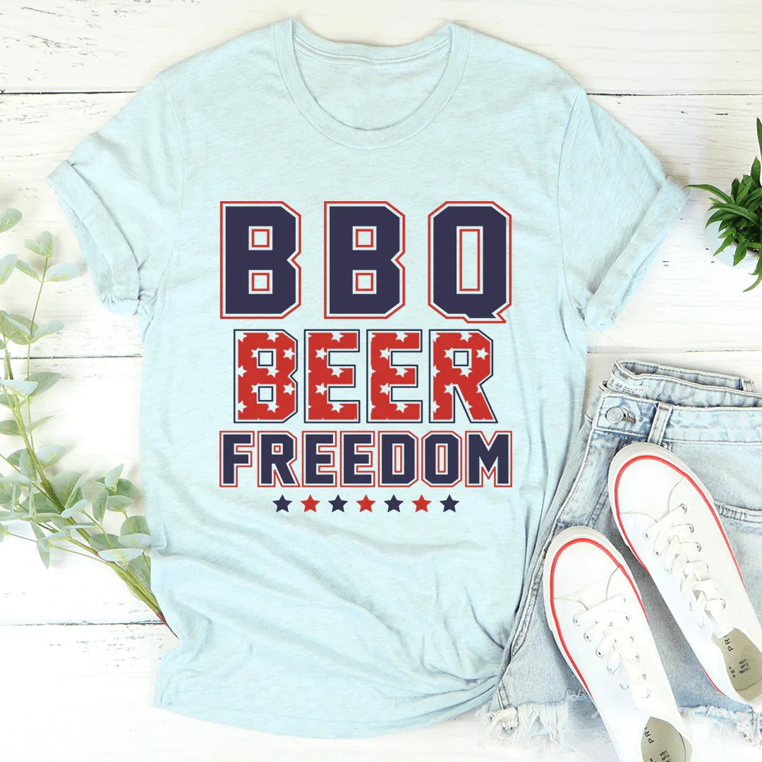 BBQ Beer Freedom Graphic Tee – Funny 4th of July Shirt