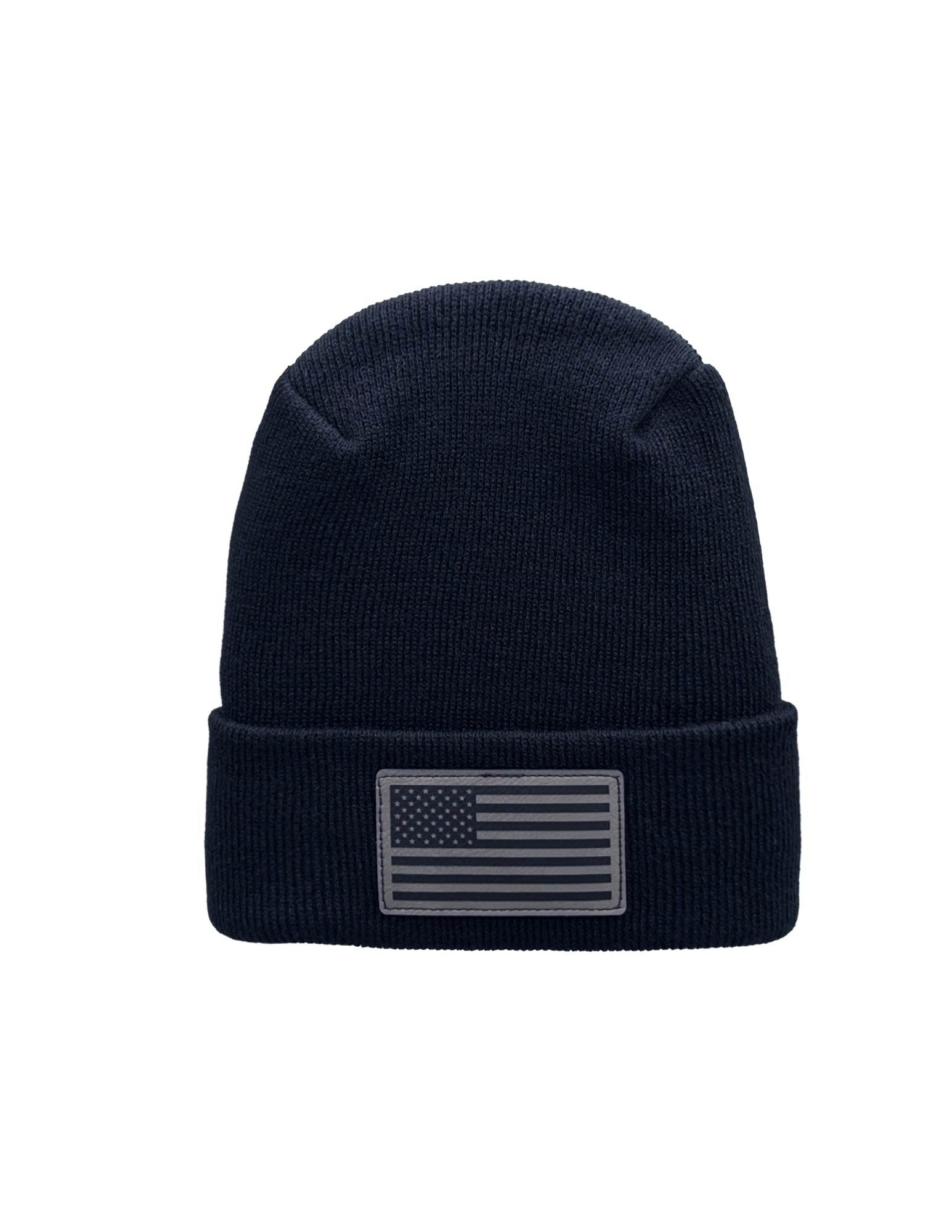 Haakwear American Flag Beanie – H Stitch Knit Cuffed USA Made