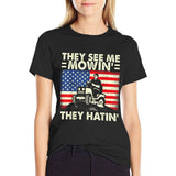 See Me Mowing They Hatin Funny Lawn Dad Heathered Tee