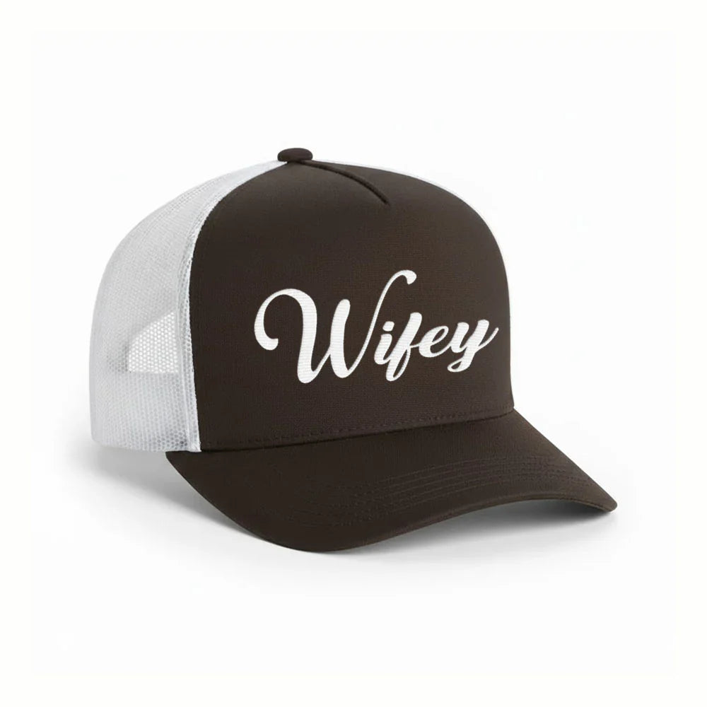 Embroidered Wifey Trucker Hat – Mesh Cap for Wedding or Anniversary