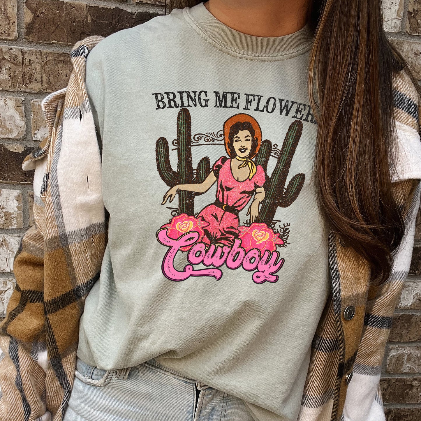 Bring Me Flowers Cowboy Comfort Colors Tee – Valentine's Day
