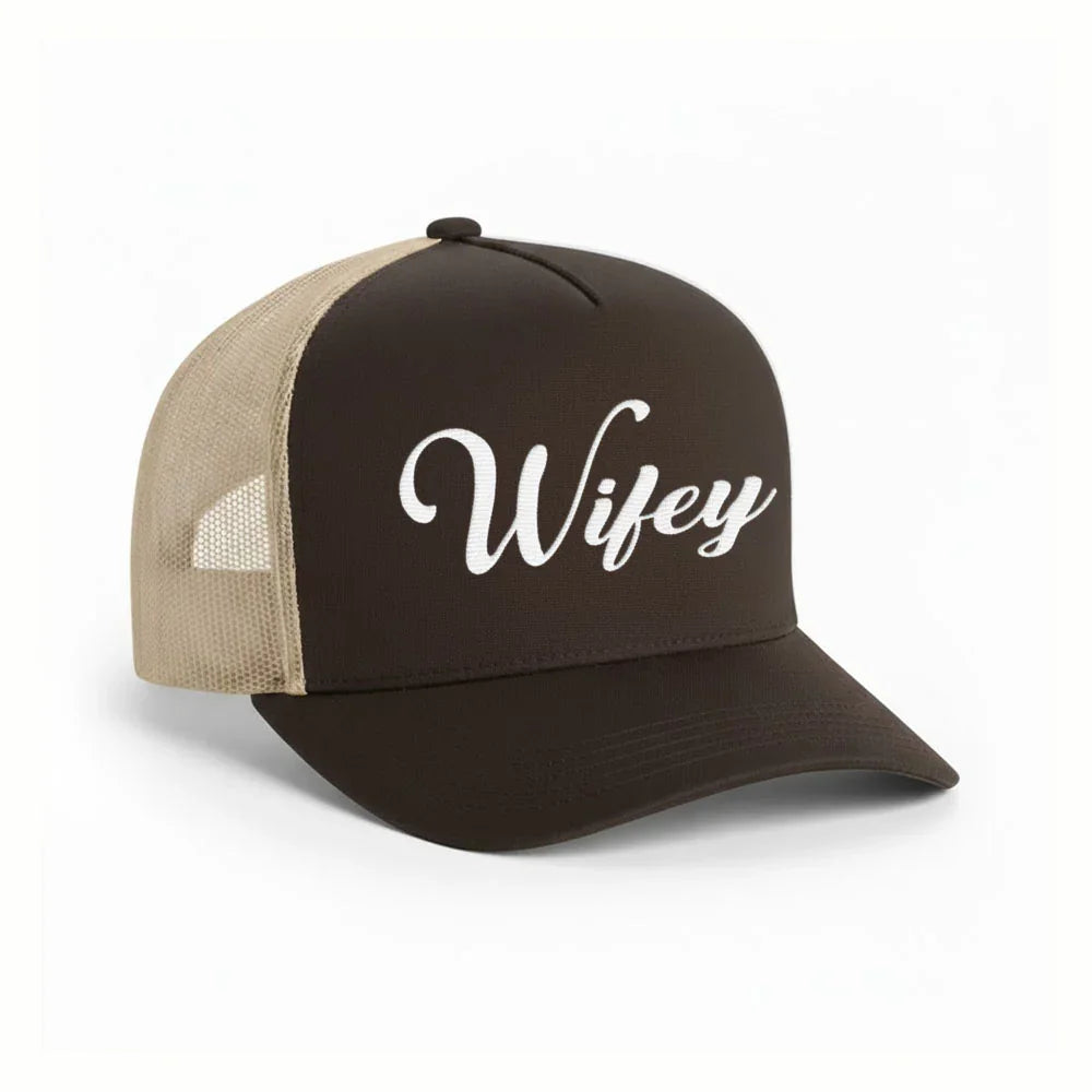 Embroidered Wifey Trucker Hat – Mesh Cap for Wedding or Anniversary