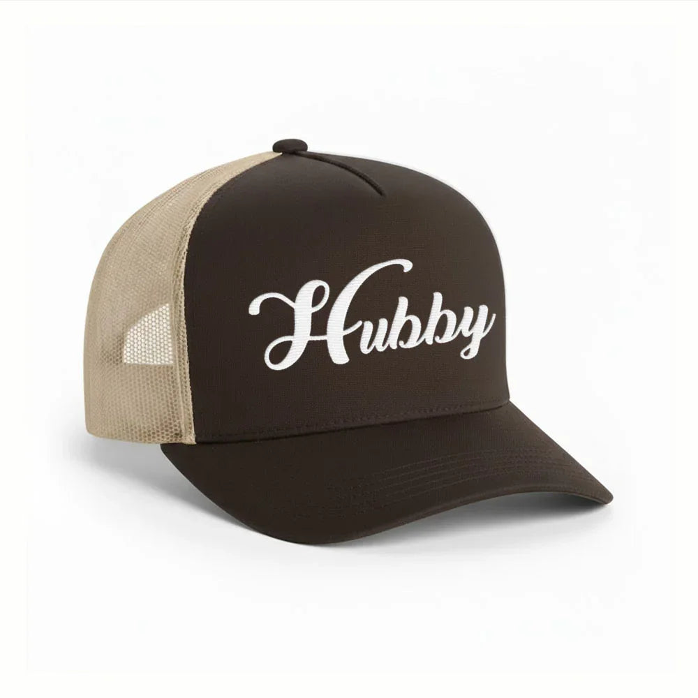 Embroidered Hubby Trucker Hat – Mesh Cap for Wedding or Anniversary