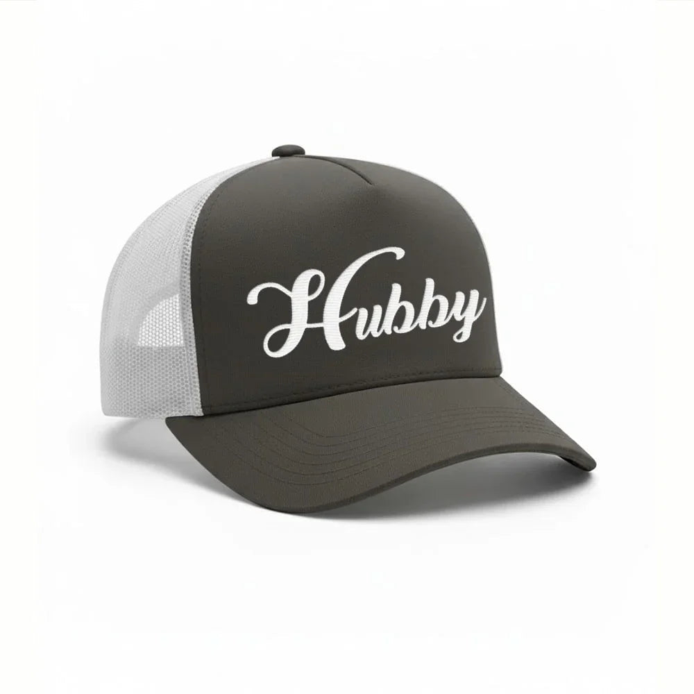 Embroidered Hubby Trucker Hat – Mesh Cap for Wedding or Anniversary