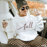 Fall Words Sweatshirt *5 Colors (S-3X)