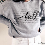 Fall Words Sweatshirt *5 Colors (S-3X)