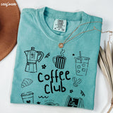 Coffee Club Doodle Tee *16 Colors (S-3X) SC