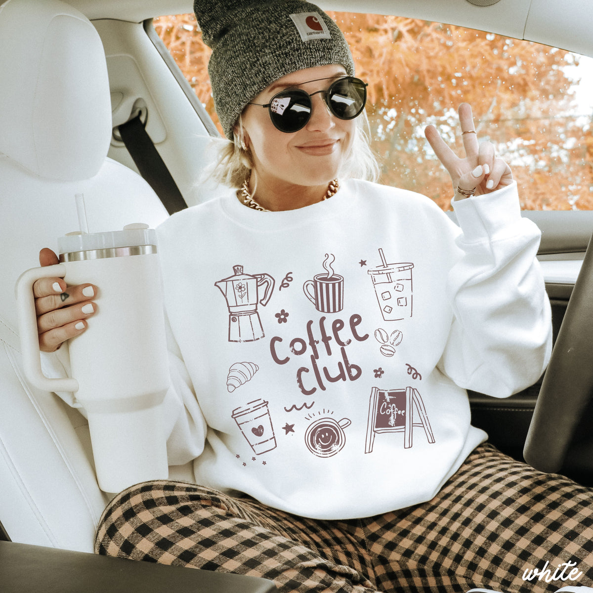 Coffee Club Doodle Sweatshirt *10 Colors (S-3X)