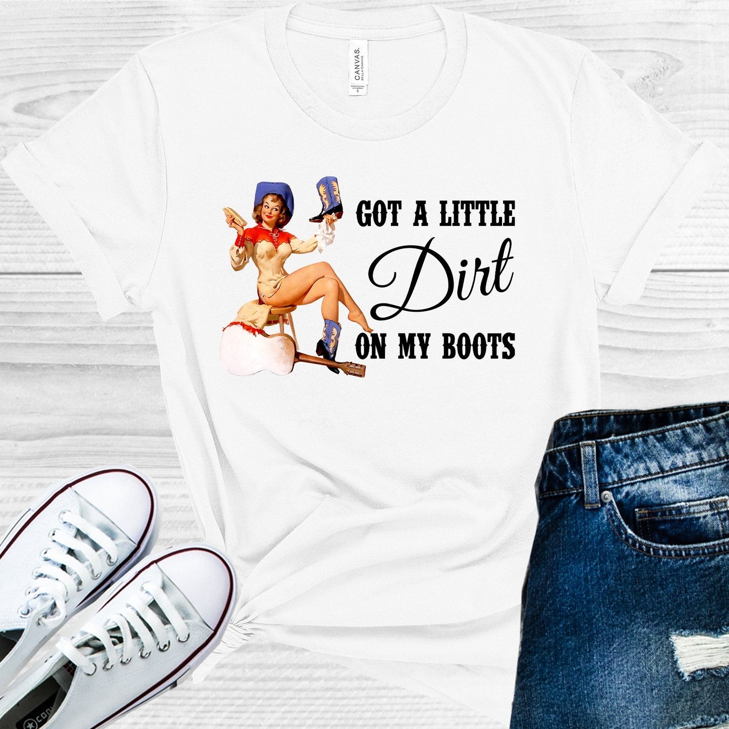 Got a Little Dirt on My Boots Graphic Tee – Country Tee