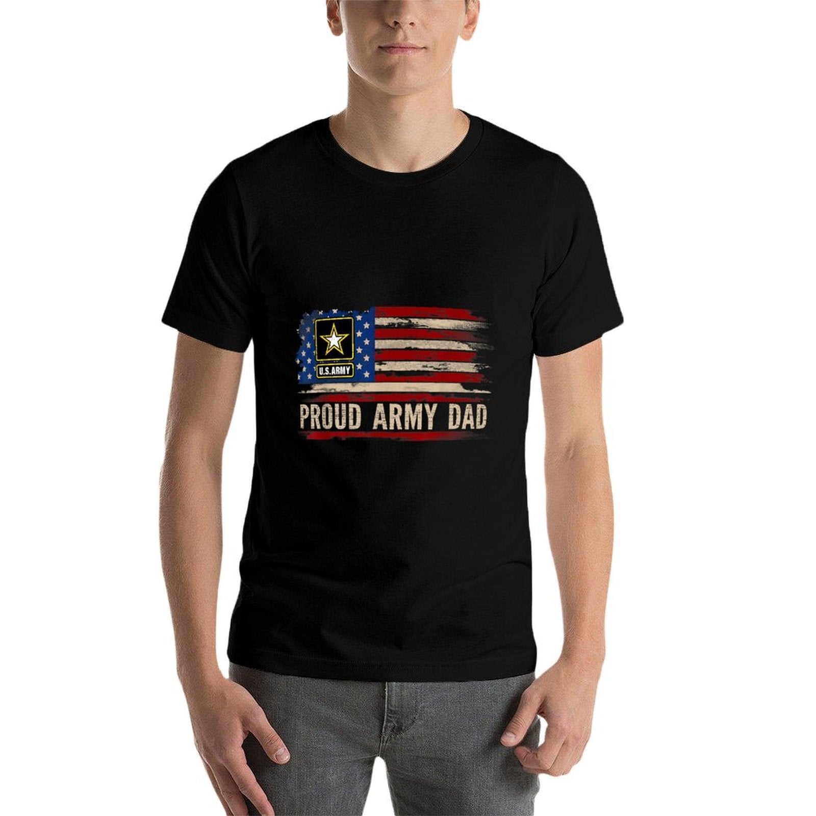 Vintage Proud Army Dad American Veteran Gift Summer Tee