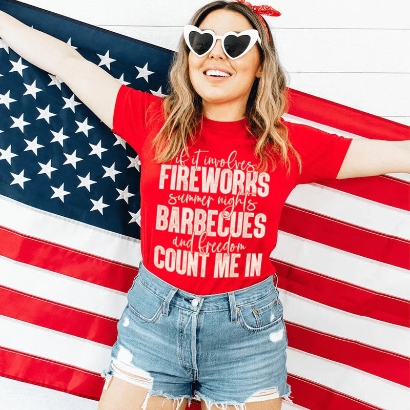 Fireworks Summer Nights BBQs & Freedom Graphic Tee – 4th of July