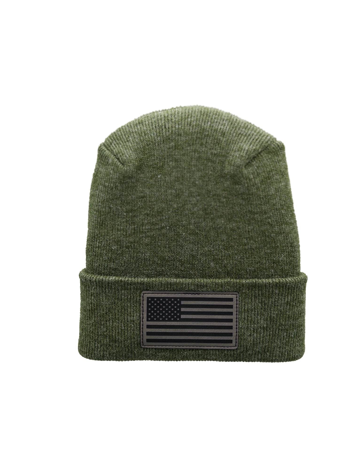 Haakwear American Flag Beanie – H Stitch Knit Cuffed USA Made