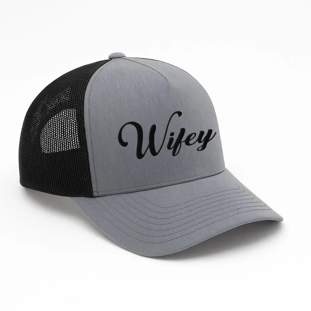 Embroidered Wifey Trucker Hat – Mesh Cap for Wedding or Anniversary
