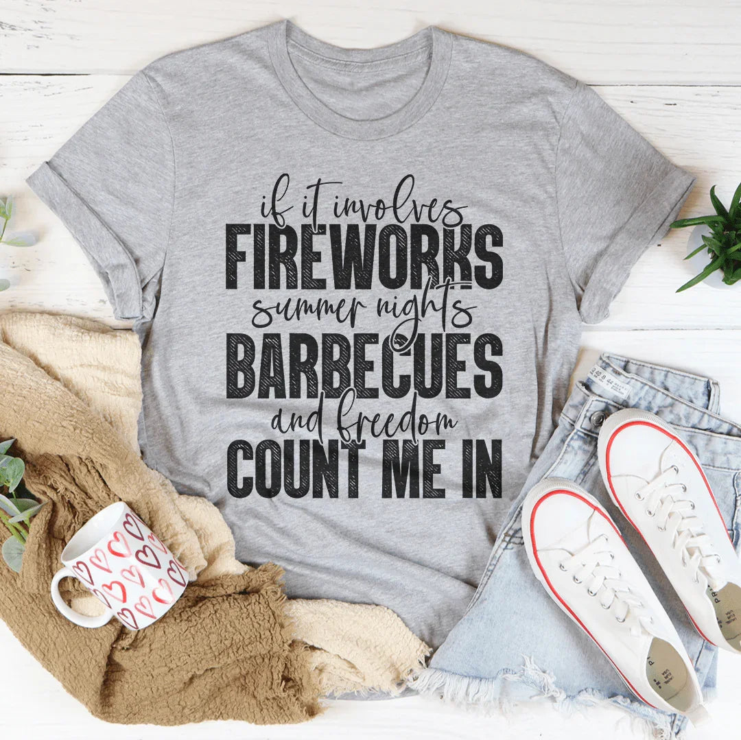 Fireworks Summer Nights BBQs & Freedom Graphic Tee – 4th of July