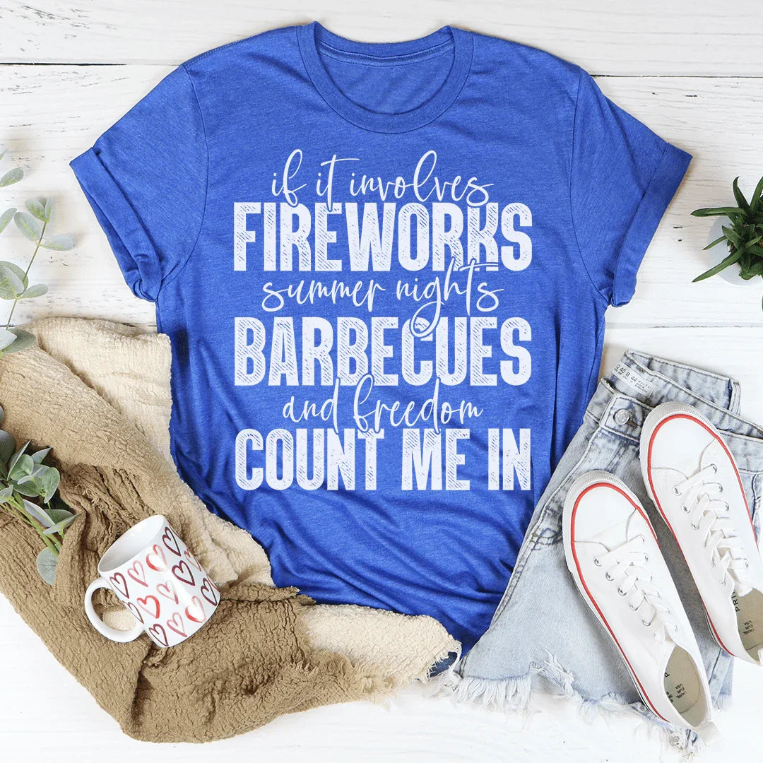 Fireworks Summer Nights BBQs & Freedom Graphic Tee – 4th of July