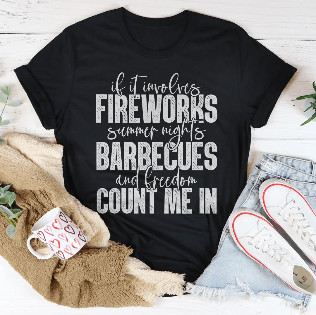 Fireworks Summer Nights BBQs & Freedom Graphic Tee – 4th of July