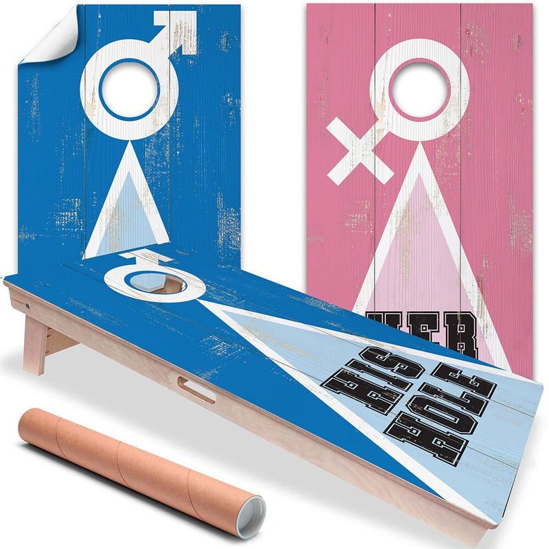 His Hole Her Hole - Cornhole Board Wrap - Set of 2