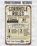 Cornhole Rules - Metal Sign