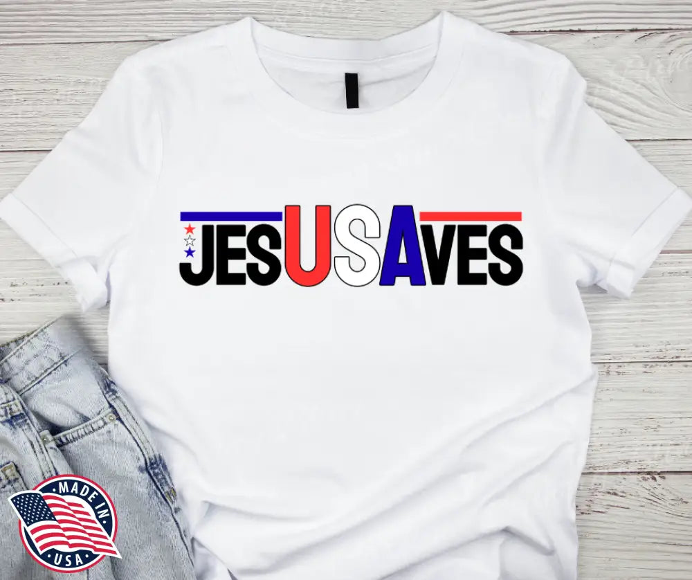 Jesus Saves Graphic T-Shirt – Lightweight Faith-Based Christian Tee