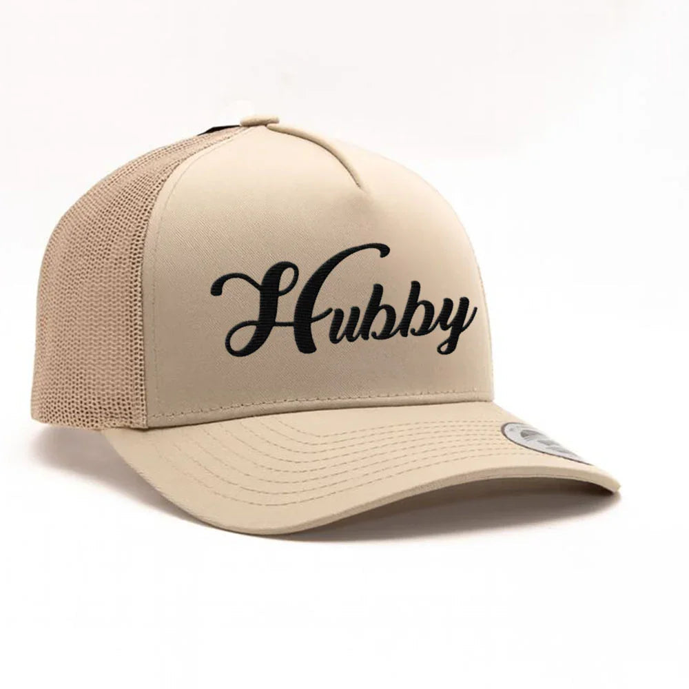 Embroidered Hubby Trucker Hat – Mesh Cap for Wedding or Anniversary
