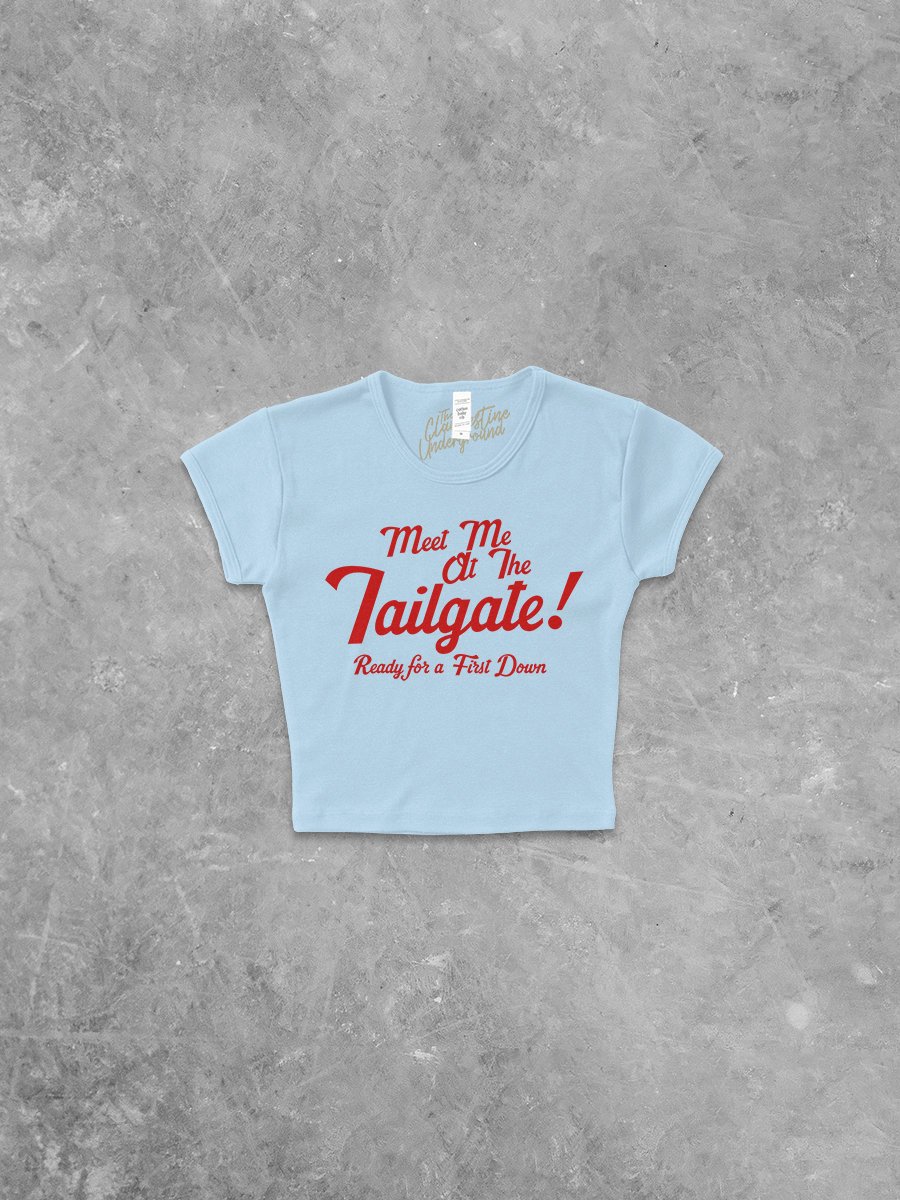 Underground Original Design: Meet Me at the Tailgate! (Red) Micro-Ribbed Baby Tee