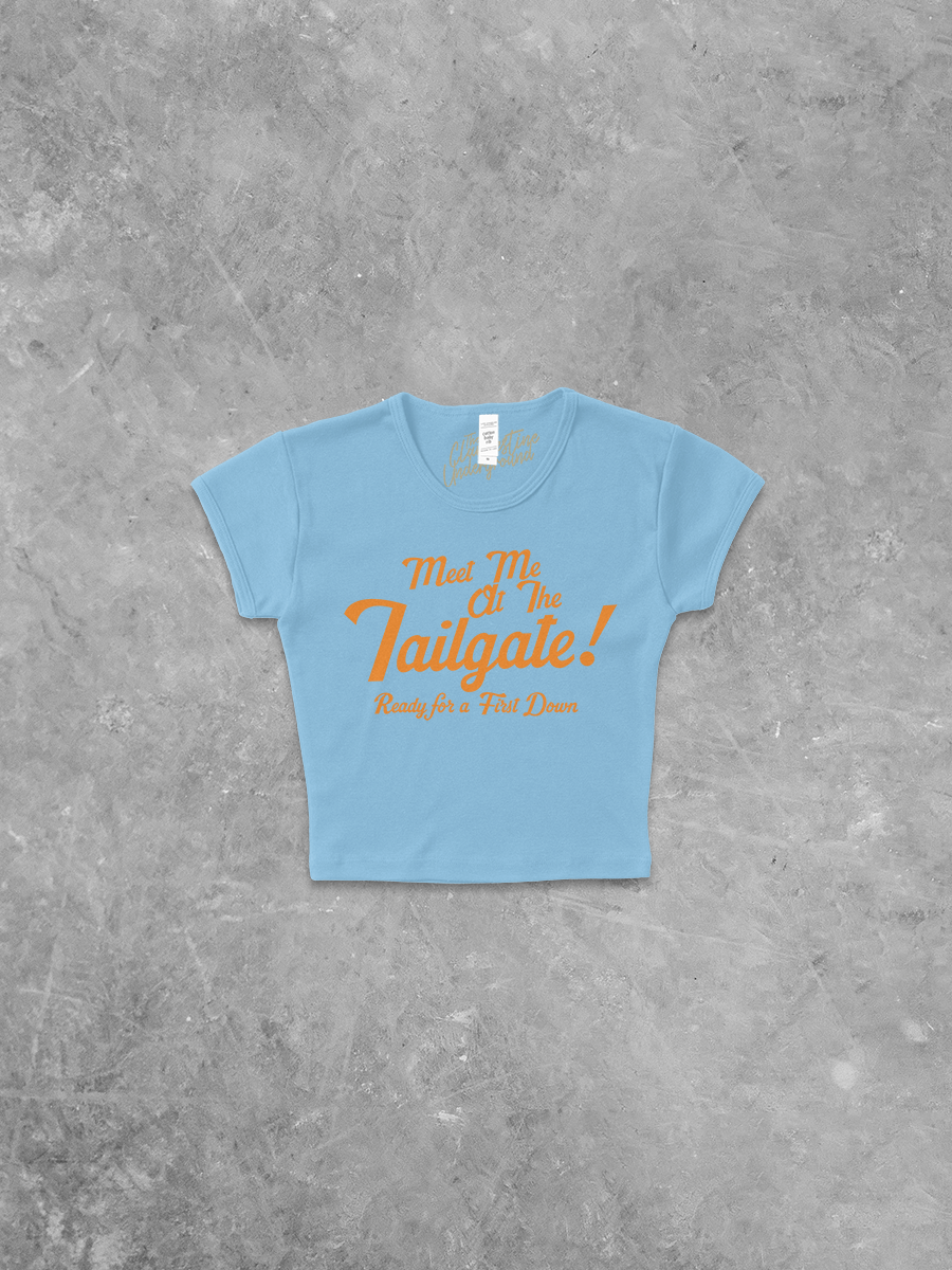 Underground Original Design: Meet Me at the Tailgate! (Orange) Micro-Ribbed Baby Tee