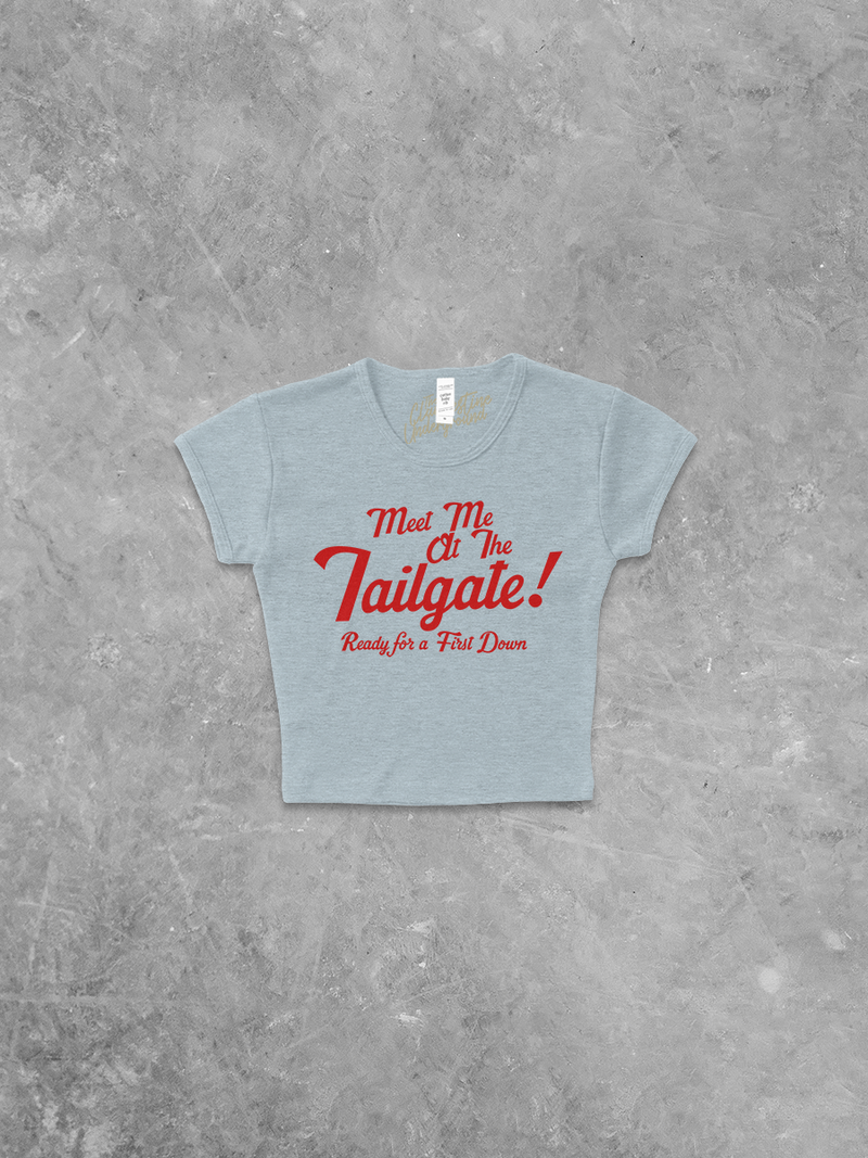 Underground Original Design: Meet Me at the Tailgate! (Red) Micro-Ribbed Baby Tee