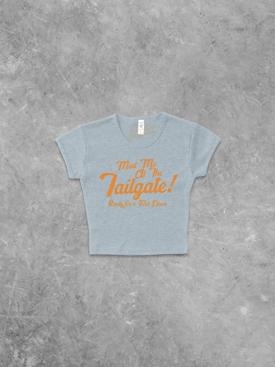 Underground Original Design: Meet Me at the Tailgate! (Orange) Micro-Ribbed Baby Tee