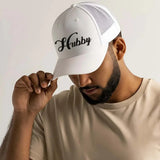 Embroidered Hubby Trucker Hat – Mesh Cap for Wedding or Anniversary