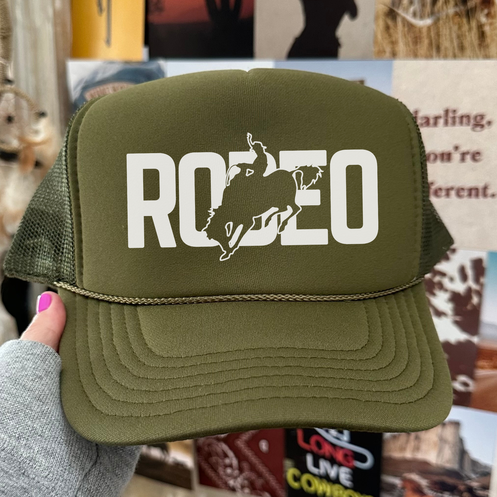Rodeo Trucker Hat – Western Cowgirl Mesh Snapback Cap