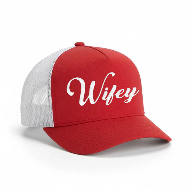 Embroidered Wifey Trucker Hat – Mesh Cap for Wedding or Anniversary