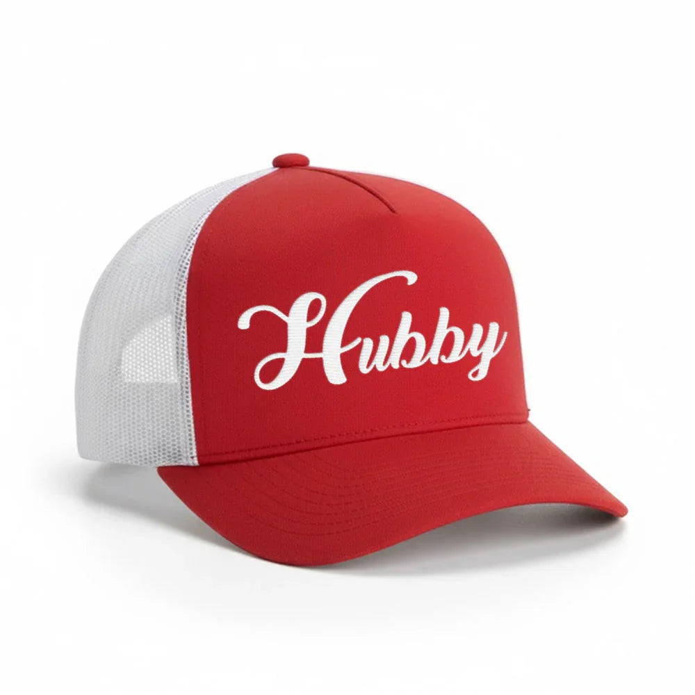 Embroidered Hubby Trucker Hat – Mesh Cap for Wedding or Anniversary