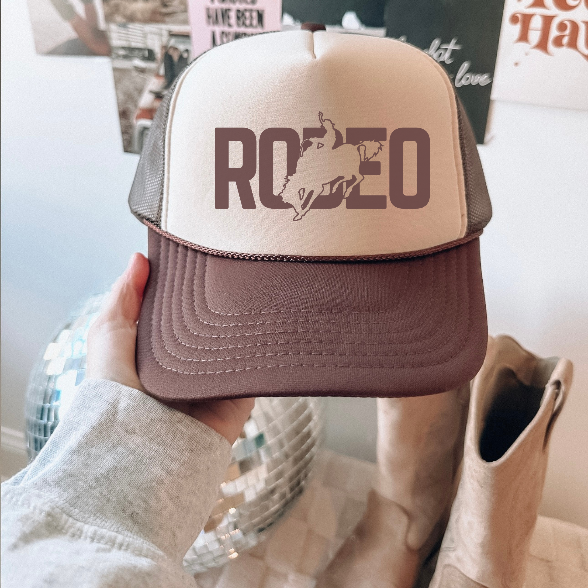 Rodeo Trucker Hat – Western Cowgirl Mesh Snapback Cap
