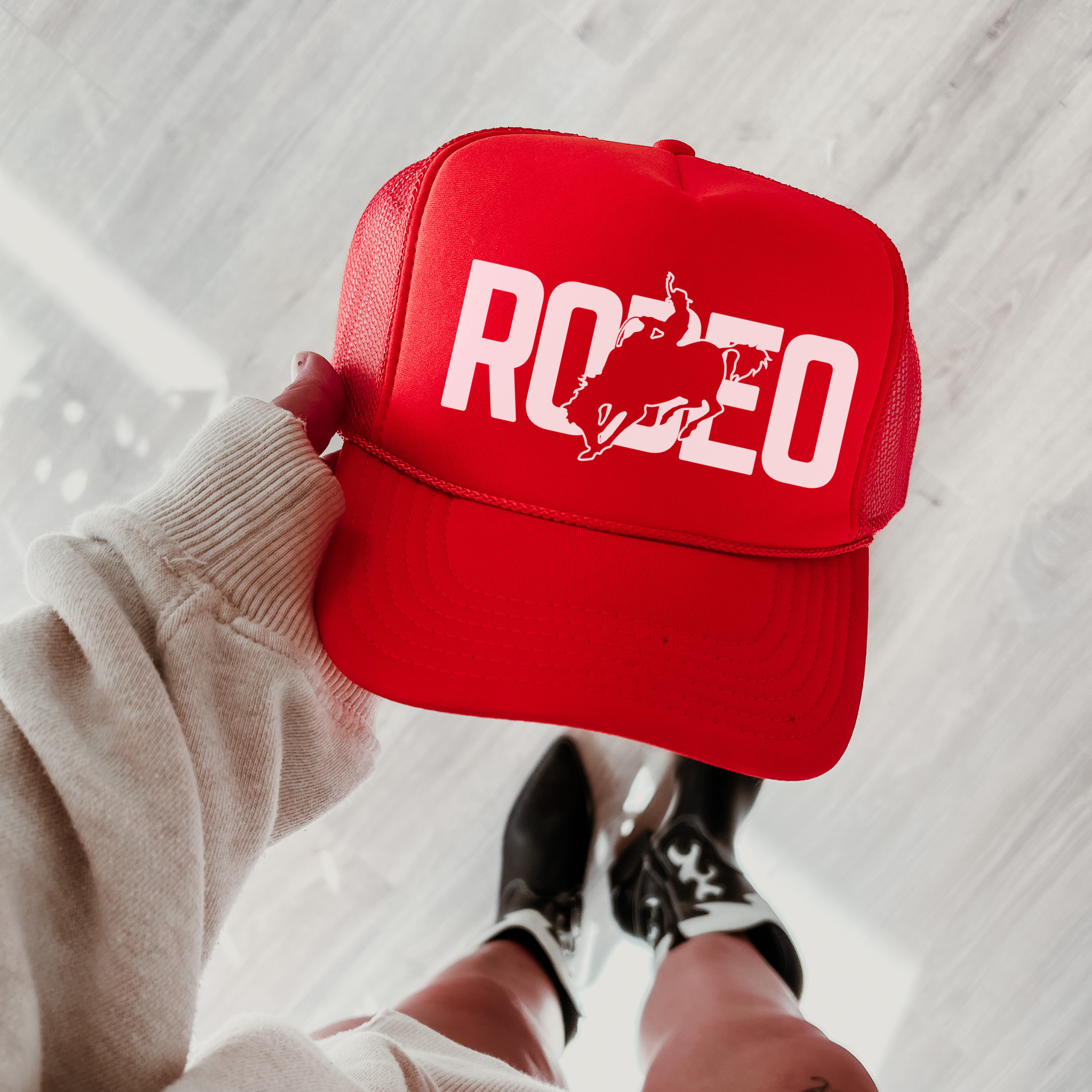 Rodeo Trucker Hat – Western Cowgirl Mesh Snapback Cap