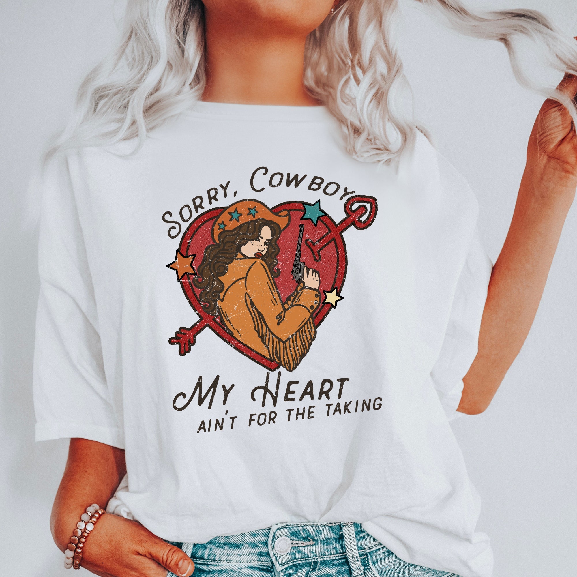 Sorry Cowboy Heart Ain't for the Taking Comfort Colors Tee