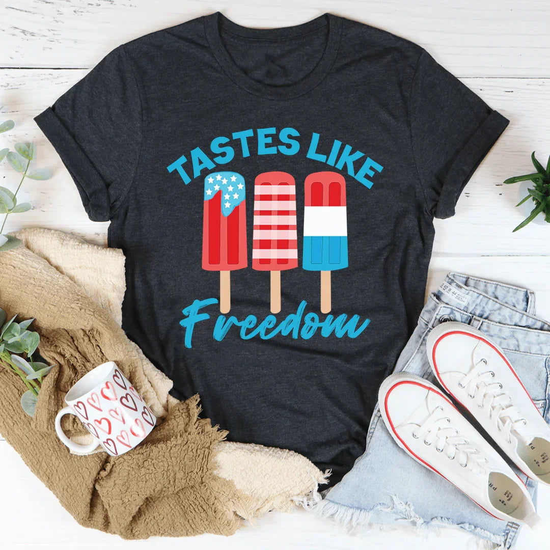 Tastes Like Freedom Graphic Tee – Funny Patriotic Shirt