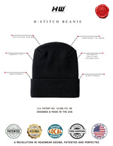 Haakwear American Flag Beanie – H Stitch Knit Cuffed USA Made