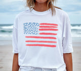 Retro America Comfort Colors Tee – 4th of July Patriotic Women's