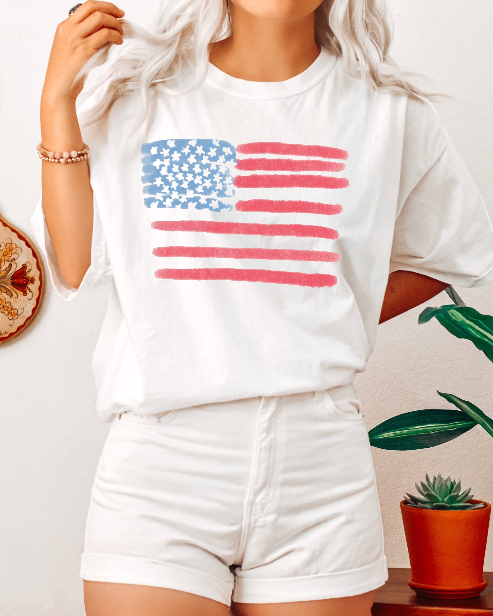 Retro America Comfort Colors Tee – 4th of July Patriotic Women's